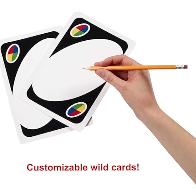 rayihni ​GIANT UNO CARD GAME FOR KIDS, ADULTS & FAMILY NIGHT, OVERSIZED CARDS & CUSTOMIZABLE WILD CARDS FOR 2 TO 10 PLAYERS - Image 4